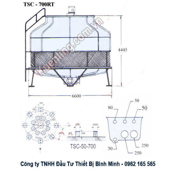 Bản thiết kế tháp giải nhiệt tashin TSC 700RT