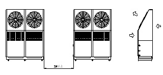 Cự ly dàn ngưng của máy gió giải nhiệt và dãy phải cách 1m trở lên